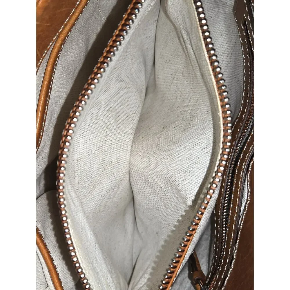 Michael Kors Vintage Astor Studded Leather Satchel Bag Cognac Tan Y2K